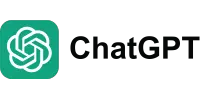 A green and white logo with the word Chat GPT.