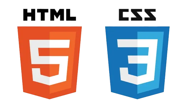 Html5 and css5 logos on a white background.